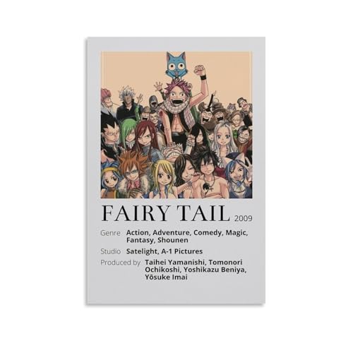 RWEWQRHG Anime-Poster, Motiv: Feenschwanz, moderne Kunst, Malerei, Ästhetik, Leinwand, Wandkunst, Poster, 50 x 75 cm, ungerahmter Stil RWEWQRHG Anime-Poster, Motiv: Feenschwanz, moderne Kunst, Malerei, Ästhetik, Leinwand, Wandkunst, Poster, 50 x 75 cm, ungerahmter Stil von RWEWQRHG
