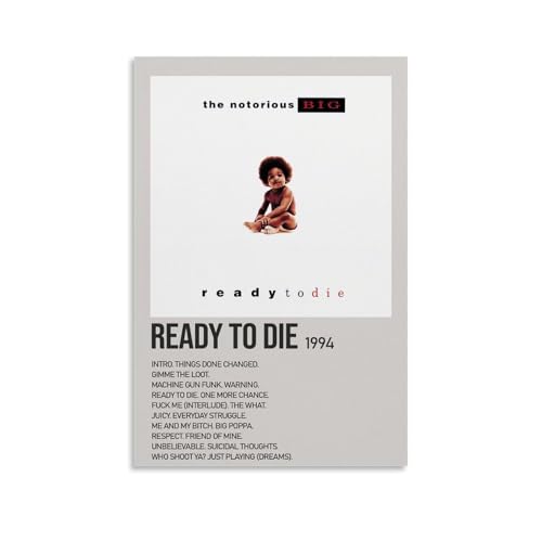 RWEWQRHG Biggie Smalls Poster "Ready to Die", moderne Kunst, Malerei, Ästhetik, Leinwand, Wandkunst, Poster, 20 x 30 cm, ungerahmter Stil RWEWQRHG Biggie Smalls Poster "Ready to Die", moderne Kunst, Malerei, Ästhetik, Leinwand, Wandkunst, Poster, 20 x 30 cm, ungerahmter Stil von RWEWQRHG