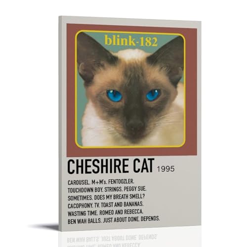 RWEWQRHG Blink182 Grinsekatzen-Poster, moderne Kunst, Gemälde, Ästhetik, Leinwand, Wandkunst, Poster, 20 x 30 cm, Rahmenstil von RWEWQRHG