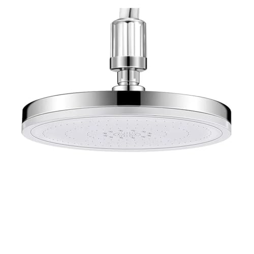 6 Modi Großer Durchfluss Supercharge Regenduschkopf 230 Mm Runder Hochdruck-Top-Spray Regenduschkopf Badezimmerzubehör(Gun Grey) von RWFRKABNK
