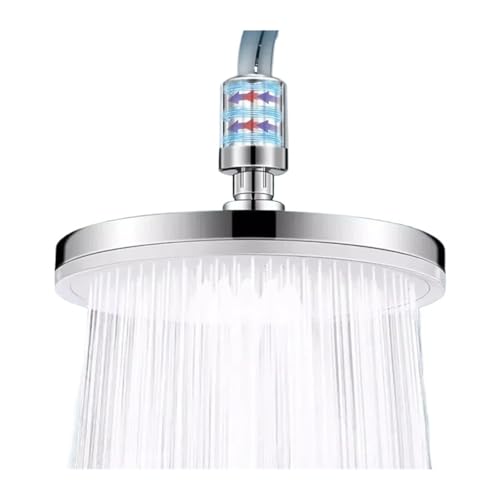 9 Zoll 6 Modi Big Panel Regenduschkopf Hochdruck Top Regenduschkopf Großer Durchfluss Supercharge Duschhahn Mit Filter(Black) von RWFRKABNK