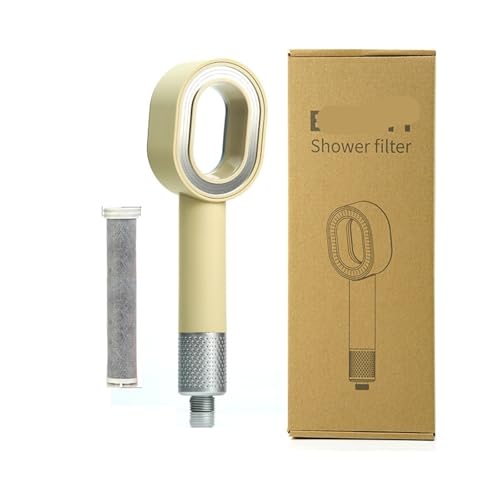 Blattloser Filterverstärker Handbrause Wasserreiniger Entchlorungsverstärker Badezimmer Duschkopf(JZ00358-Beige) von RWFRKABNK