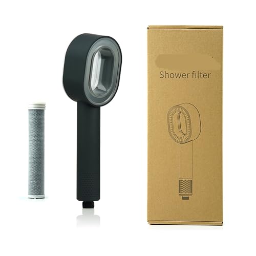 Blattloser Filterverstärker Handbrause Wasserreiniger Entchlorungsverstärker Badezimmer Duschkopf(JZ00358-Black) von RWFRKABNK