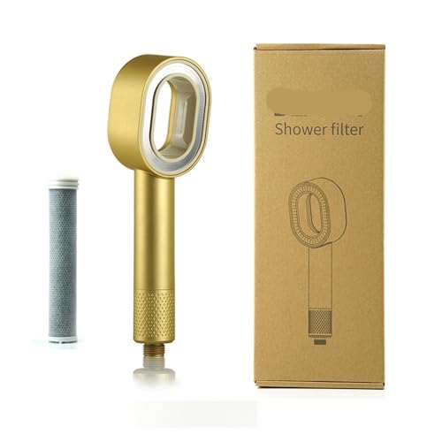 Blattloser Filterverstärker Handbrause Wasserreiniger Entchlorungsverstärker Badezimmer Duschkopf(JZ00358-Gold) von RWFRKABNK