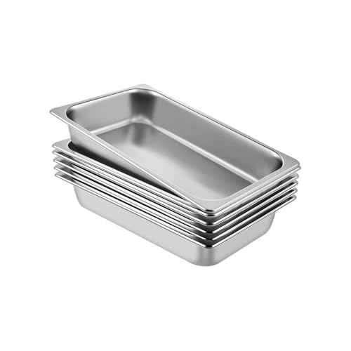 Buffet Chafing Dishes 8,5L-20L Gastronorm Pfannen Dampf Tisch Pfannen Tablett Edelstahl Lebensmittel Behälter For Party BBQ Backen(6PCS 20L) von RWFRKABNK