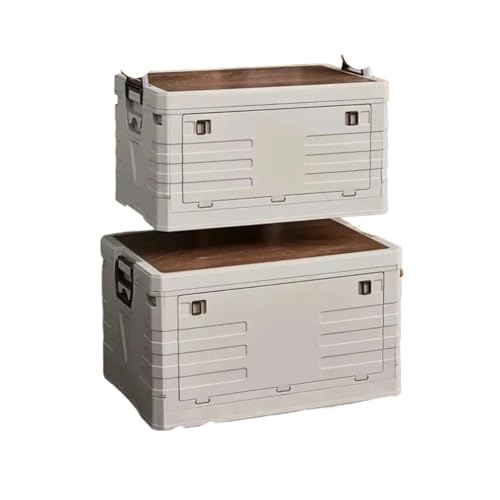 Doppellagige Aufbewahrungsbox For Den Außenbereich, Zusammenklappbar, For Camping, Auto, Picknick, Multifunktionaler Hack-Organizer(White 2 layer L) von RWFRKABNK