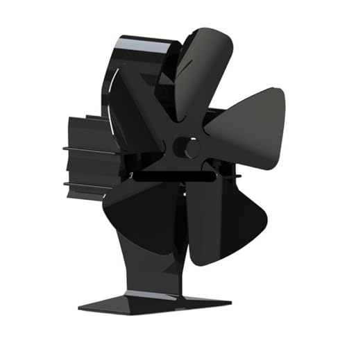 E74E Kaminventilator Aus Aluminiumlegierung, 5-Blatt-Wärmebetriebener Ventilator, Ersatz-Ofenventilator, Einfach Zu Verwendendes Kaminventilator-Zubehör von RWFRKABNK