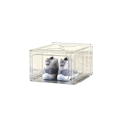 Einfacher Kombinierter Schuhschrank Im Neuen Stil Aus Kunststoff Mit Klappmechanismus, Aufbewahrungsbox Mit Supermagnetischem Sauggriff, Transparenter Schuhkarton(Transparent gray) von RWFRKABNK