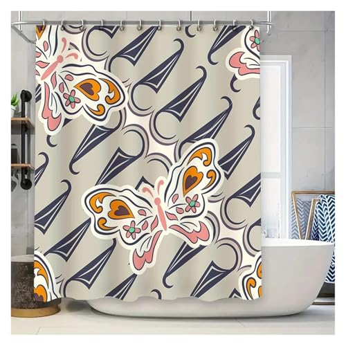 Elegantes Abstraktes Muster Duschvorhang Modernes Badezimmer Dekor Set For Zuhause(180x200cm) von RWFRKABNK