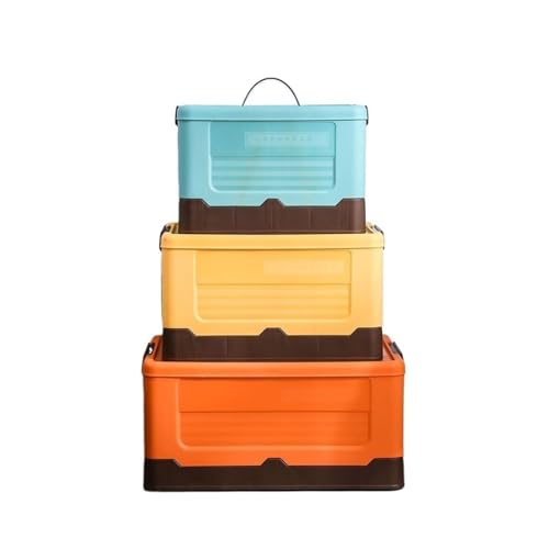 Faltbare Aufbewahrungsbox, Platzsparende Organizer-Box For Kleinigkeiten In 3 Größen, Groß, For Zuhause, Camping, Auto, Kapazität, Zusammenklappbare Behälter(Orange-L) von RWFRKABNK