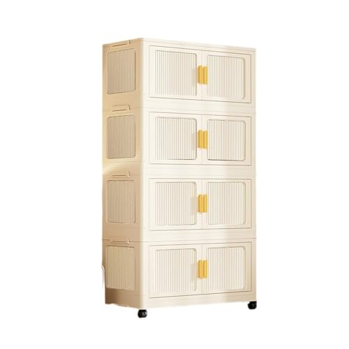 Faltbarer Kleiderschrank, Mehrschichtige Kleideraufbewahrung, Multifunktional, Keine Installation Erforderlich, Holzkommode, Haushaltswaren(75-3-floor-1) von RWFRKABNK