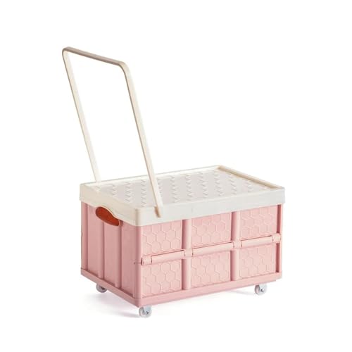 Folding Storage Box Student Book With Wheels Home Express Trolley Car Finishing Outdoor Camping Box(Brown) von RWFRKABNK