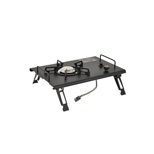 Kompatibilität Mit WESTTUNE IGT-Gasherdbrenner, Starker Feuerheizofen, Tragbarer 4000-W-Hochleistungs-Campingtischofen Aus Edelstahl for Den Außenbereich(Black IGT Stove) von RWFRKABNK