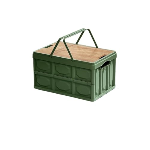 Outdoor-Camping-Aufbewahrungsbox Mit Deckel, Multifunktionale Aufbewahrungsbox For Den Kofferraum Mit Großer Kapazität, Tragbare, Faltbare Campingbox(Green-L) von RWFRKABNK