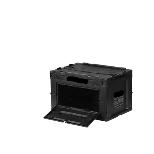 Outdoor PP Aufbewahrungsbox Faltbare 50L Camping Reise Schutt Box Große Kapazität Picknick Ausrüstung Aufbewahrungstasche(Through black) von RWFRKABNK