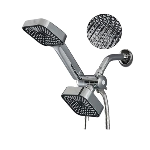 Quadratisches 2-in-1-Handbrauseset Mit Halterung Dreiwege-Wasserverteiler Explosionsgeschützter Schlauch Quadratisches Kleines Hängekopfset(Silver) von RWFRKABNK