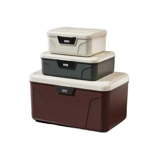 Safe Mit Passwortschloss Und Vierstelliger, Tragbarer Aufbewahrungsbox For Schmuck, Privatsphäre Und Sicherheit Zu Hause, Organizer Mit Großer Kapazität For Haushaltsgegenstände(Coffee M) von RWFRKABNK