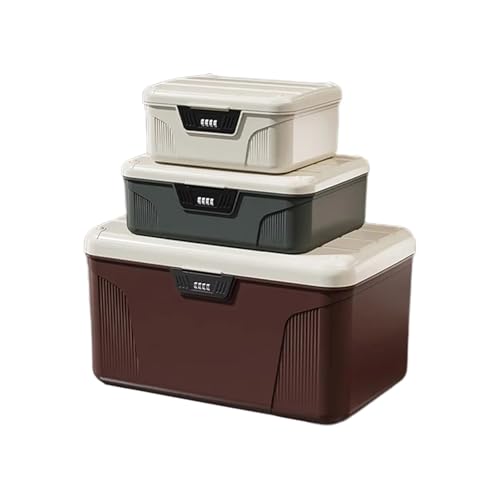 Safe Mit Vierstelligem Passwortschloss, Tragbar, For Den Haushalt, Bargeld, Schmuck, Privatsphäre, Aufbewahrungsbox, Reisepass, Medizin, Organizer(Coffee S) von RWFRKABNK