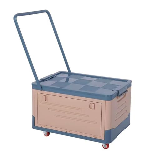 Tragbare, Zusammenklappbare Aufbewahrungsbox Aus Kunststoff Mit Zugstange, 360°-Universalräder, Große Kapazität For Bücher, Kleidung, Kleinigkeiten, Spielzeug(Blue) von RWFRKABNK