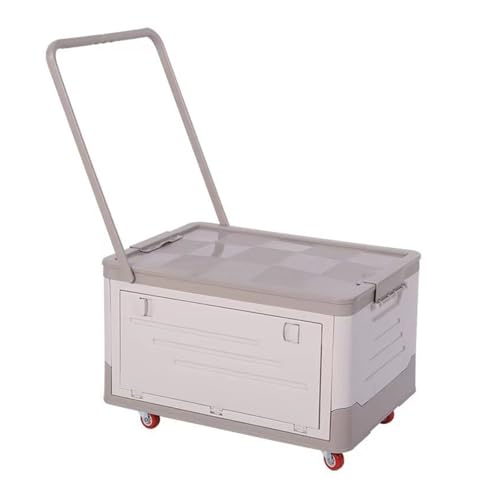 Tragbare, Zusammenklappbare Aufbewahrungsbox Aus Kunststoff Mit Zugstange, 360°-Universalräder, Große Kapazität For Bücher, Kleidung, Kleinigkeiten, Spielzeug(Gray) von RWFRKABNK