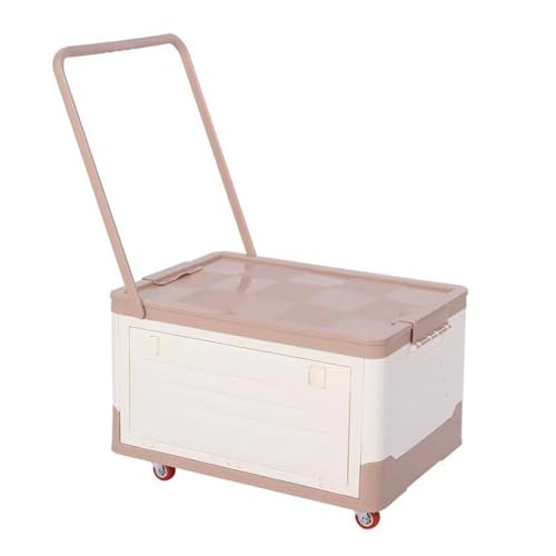 Tragbare, Zusammenklappbare Aufbewahrungsbox Aus Kunststoff Mit Zugstange, 360°-Universalräder, Große Kapazität For Bücher, Kleidung, Kleinigkeiten, Spielzeug(White) von RWFRKABNK