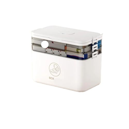 Tragbare Medikamentenbox, Große Kapazität, Erste-Hilfe-Set For Zu Hause, Notfall-Medizinbox For Die Familie Mit Mehrschichtigem Medikamentenaufbewahrungskoffer(Large Three-layer) von RWFRKABNK