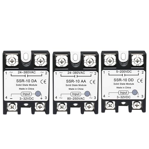 10 Stücke SSR 10A 25A 40A 50A 60A 80A 100A Halbleiterrelais DC zu AC AC zu AC DC zu DC Einphasen-Steuerrelais(DC-AC,10PCS SSR 80A) von RWGBSFJQ