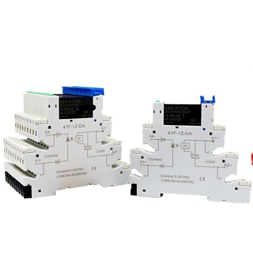 10 Stücke Schlanke Relais SSR berührungslose DIN-Schienenklemme Solid State Relaismodul DC ZU AC DC ZU DC LED 6A SSR-41FDA SSR-41FDD(10PCS SSR-41FDA) von RWGBSFJQ