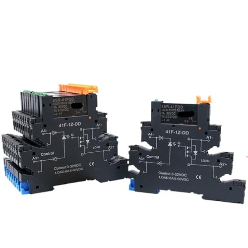 10 Stücke Schlanke Relais SSR berührungslose DIN-Schienenklemme Solid State Relaismodul DC ZU AC DC ZU DC LED 6A SSR-41FDA SSR-41FDD(10PCS SSR-41FDD) von RWGBSFJQ