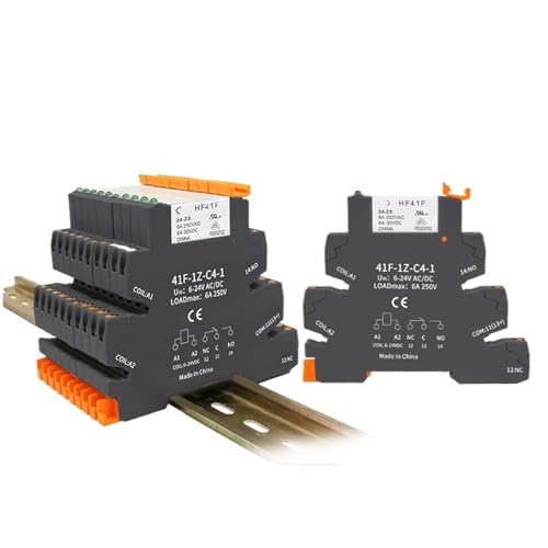 10Pcs DIN Schiene Relais Modul HF 41F Mit LED 6A Schlank Relais 5V 12V 24V Hohe Frequenz relais 41F-5-ZS 41F-12-ZS 41F-24-ZS(10PCS 41F 24V) von RWGBSFJQ