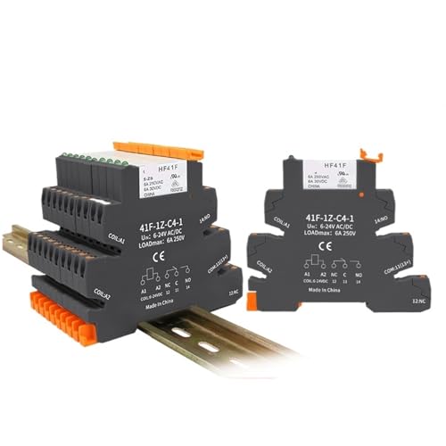 10Pcs DIN Schiene Relais Modul HF 41F Mit LED 6A Schlank Relais 5V 12V 24V Hohe Frequenz relais 41F-5-ZS 41F-12-ZS 41F-24-ZS(10PCS 41F 5V) von RWGBSFJQ