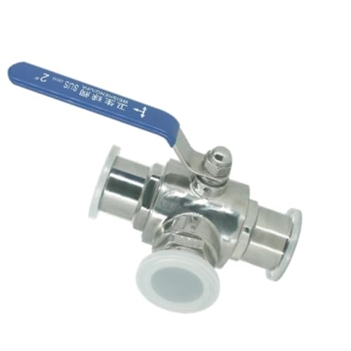 19/25/32/38mm 304 Edelstahl Sanitär Kugelhahn 3 Weg Tri Clamp Ferrule Typ 1Pcs(38mm,L Type) von RWGBSFJQ