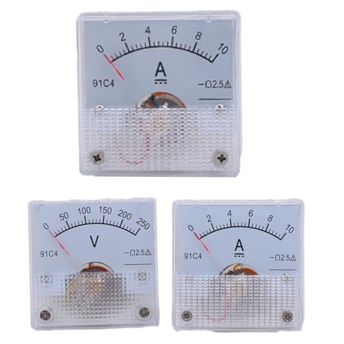 91C4 DC Amperemeter Zeiger Milliamperemeter 50mA500mA1A2A50A/75mV Form 45 * 45mm 1Pcs(3A) von RWGBSFJQ