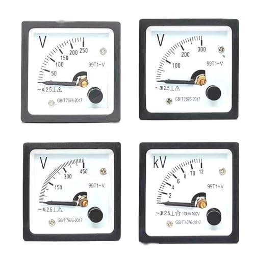 99T1-V Analog Panel Spannung Gauge Volt Meter 250V 300V 450V 500V 12kv 1Pcs(AC0-450V) von RWGBSFJQ