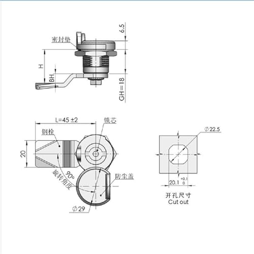 Cam Lock Stromverteilerkasten Stromzähler Wasserzählerkasten Dreieckschlösser 1St(Key-triangle) von RWGBSFJQ