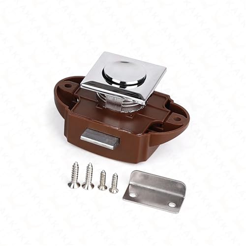 Camper Auto Push Lock 26mm RV Caravan Boot Motor Home Schrank Schublade Schloss Keyless Push Button Latch 1Pcs(Brown) von RWGBSFJQ