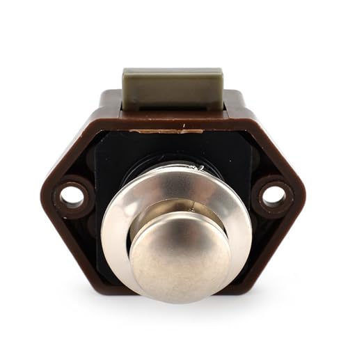 Camper Auto Push Lock Durchmesser 20mm RV Caravan Boot Motor Home Schrank Schublade Latch Taste Schlösser 1Pcs(Brown) von RWGBSFJQ