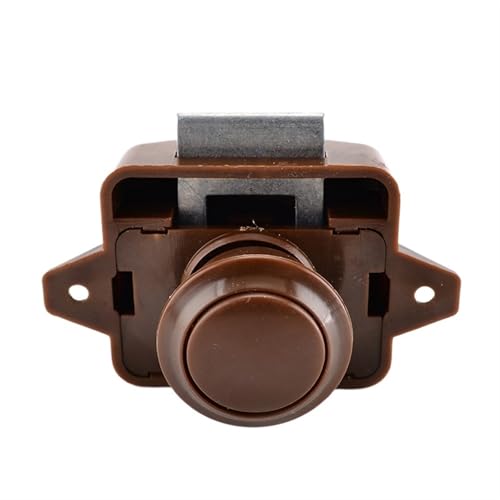 Camper Auto Push Lock Durchmesser 26mm RV Caravan Boot Motor Home Schrank Schublade Latch Taste Schlösser 1Pcs(Brown) von RWGBSFJQ