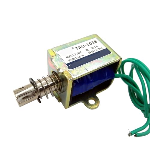DC 12V 24V Haltekraft 20N Push-Pull-Typ Rahmen Elektromagnet TAU1038 Reisedistanz 10mm 15W 1Stk(12VDC) von RWGBSFJQ