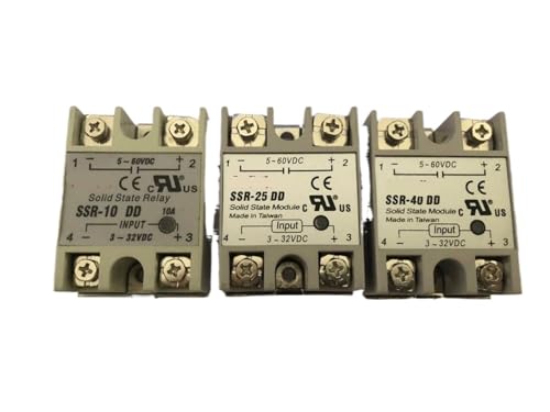 DC-DC Einphasiges Halbleiterrelais DC DC SSR Modul 10A 25A 40A DD Eingangsspannung 3-32V 12V DC bis 5-60V DC Ausgangslast 1St(SSR-10DD) von RWGBSFJQ