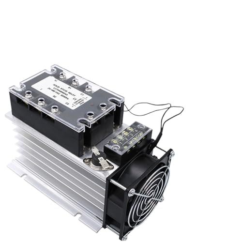 Dreiphasiges Halbleiterrelais SSR Nulldurchgang 3-phasiges Lastrelais 3-32VDC Steuerung mit Heizkörper 380V10A 25A 40A 60A 80A 100A 1St(DC-AC,40A) von RWGBSFJQ