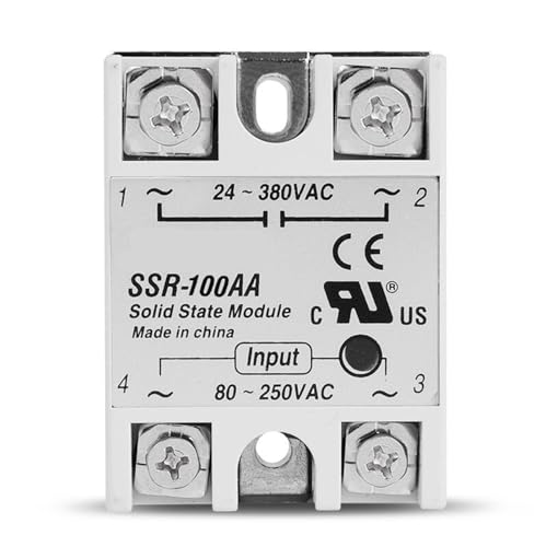 Einphasiges SSR-Halbleitermodul-Relais AC-AC 40A 60A 80A 100A Tatsächliche Spannung 80-250V 220V AC BIS 24-380V AC-Last 1 Stücke(SSR-100AA) von RWGBSFJQ