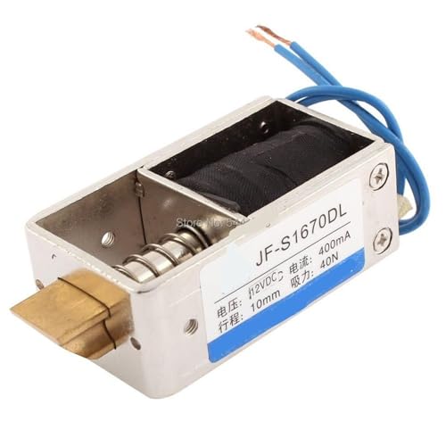 JF-S1670DL DC 6V 12V 24V 400mA 40N 10mm Zugtyp Offener Rahmen Linearbewegungs-Elektromagnet 1St(12V) von RWGBSFJQ