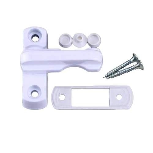 Kunststoff Stahl Aluminium Legierung T-Lock Stahl Flache Offene Türen Und Fenster Schlösser Tür Schiebeschloss 1Pcs(WHITE) von RWGBSFJQ