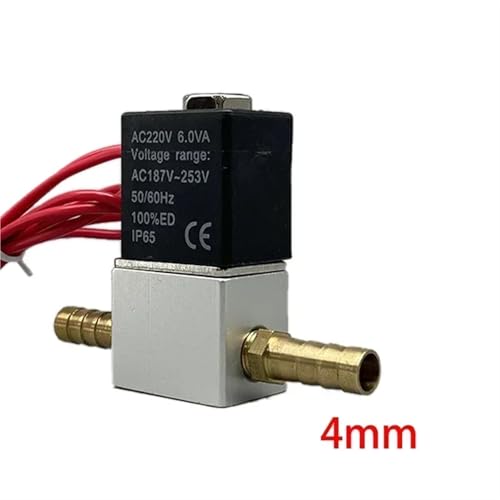 Magnetventil 2V025-06 2 Positionen 2 Anschlüsse Normalerweise geschlossenes Luftmagnetventil 1St(4MM-4MM Barb,DC 24V) von RWGBSFJQ