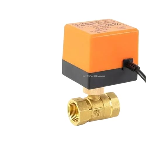Messing Kugelhahn 2-Wege 3-Draht Magnetventil Wasserventil mit Stellantrieb 1St(DN20,24V) von RWGBSFJQ