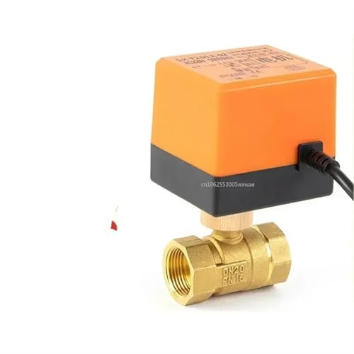 Messing Motorisierte Gewinde Kugelhahn 2-Wege 3-Draht DC 12V Magnetventil Wasserventil mit Antrieb 1Pcs(DN20,12V) von RWGBSFJQ