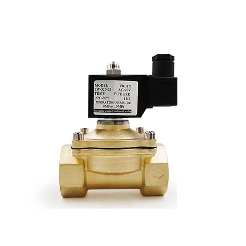 Normalerweise geschlossenes elektrisches Magnetventil aus Messing for Wasser, Öl und Luft, 1 Stück(DN32,DC12V_NORMALLY CLOSED) von RWGBSFJQ