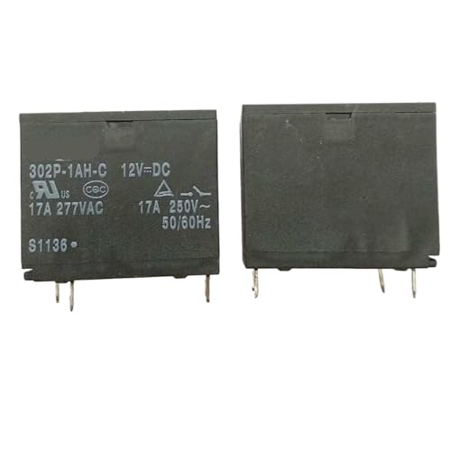 Relais 302P-1AH-C 12V DC 302WP-1AH-C 12V DC 302WP-1AB-C 302P-1AH-C-12V DC 302WP 1AB C 17A 4-polig 10 Stück (302WP-1AB-C 12VDC) von RWGBSFJQ