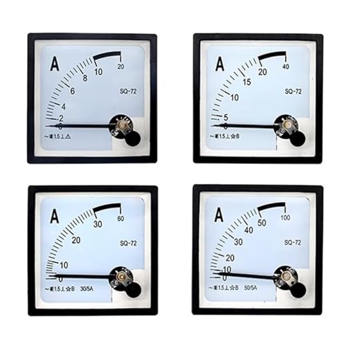 SQ-72 Zeiger AC Amperemeter 1A-50A Analog AMP Meter 72x72mm 1Pcs(500A(5A)) von RWGBSFJQ